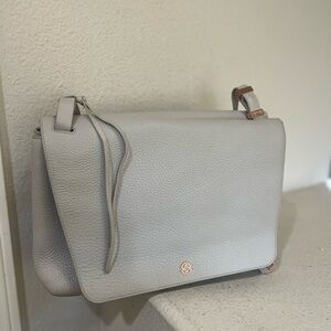 Dagne Dover Simone‎ Leather Satchel Gray Bone